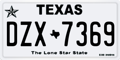 TX license plate DZX7369