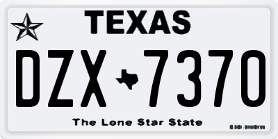TX license plate DZX7370