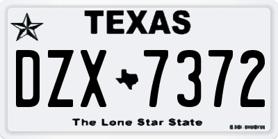 TX license plate DZX7372