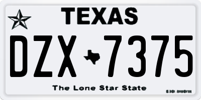 TX license plate DZX7375