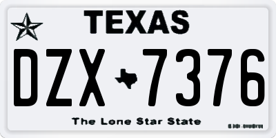 TX license plate DZX7376