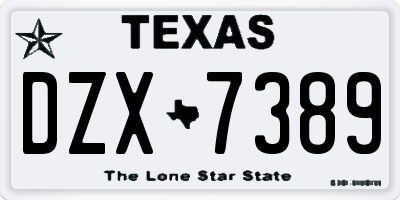 TX license plate DZX7389