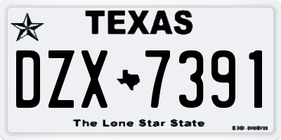 TX license plate DZX7391