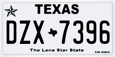 TX license plate DZX7396