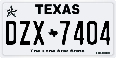 TX license plate DZX7404