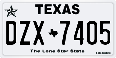 TX license plate DZX7405