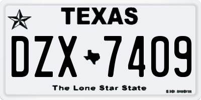 TX license plate DZX7409