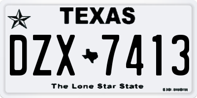 TX license plate DZX7413