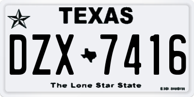 TX license plate DZX7416
