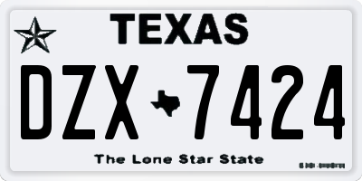 TX license plate DZX7424