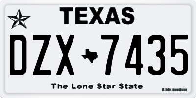 TX license plate DZX7435