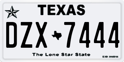 TX license plate DZX7444