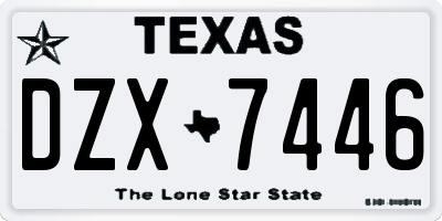 TX license plate DZX7446