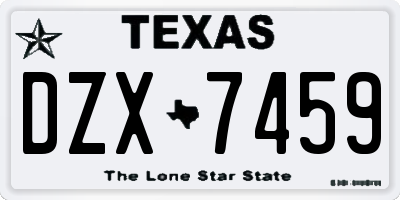 TX license plate DZX7459