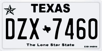 TX license plate DZX7460