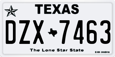 TX license plate DZX7463