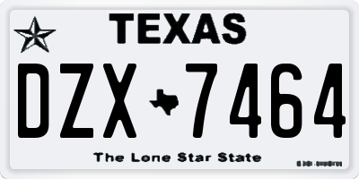 TX license plate DZX7464