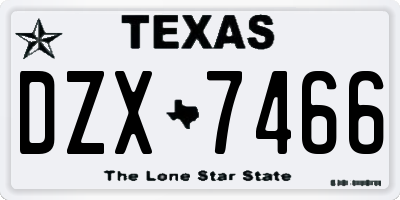 TX license plate DZX7466