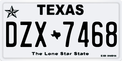 TX license plate DZX7468