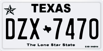 TX license plate DZX7470