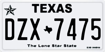 TX license plate DZX7475