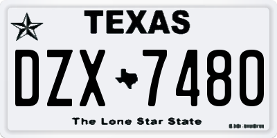 TX license plate DZX7480