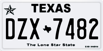 TX license plate DZX7482