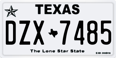 TX license plate DZX7485