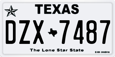 TX license plate DZX7487