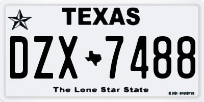 TX license plate DZX7488