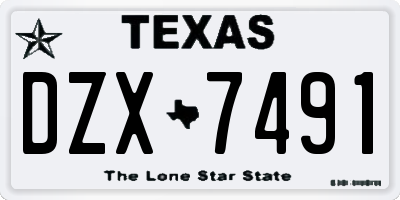 TX license plate DZX7491