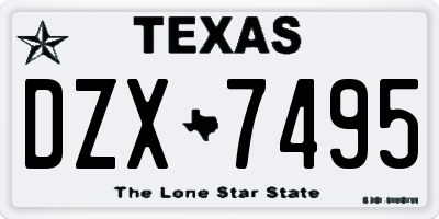 TX license plate DZX7495