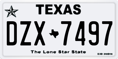 TX license plate DZX7497