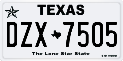 TX license plate DZX7505