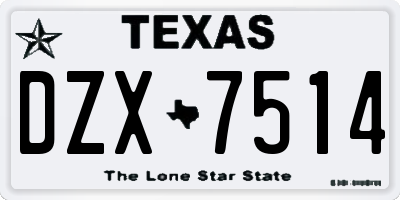 TX license plate DZX7514