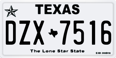 TX license plate DZX7516