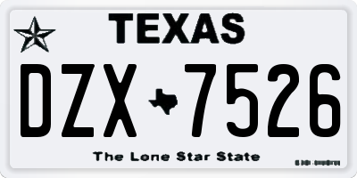 TX license plate DZX7526