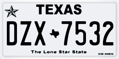 TX license plate DZX7532