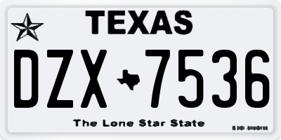 TX license plate DZX7536