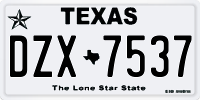 TX license plate DZX7537