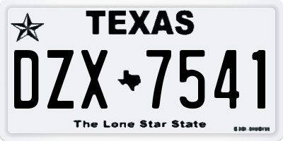 TX license plate DZX7541