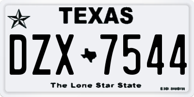 TX license plate DZX7544