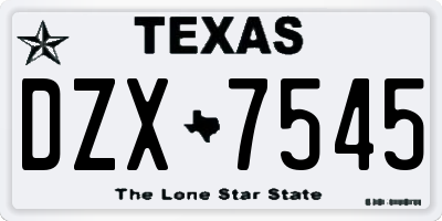 TX license plate DZX7545