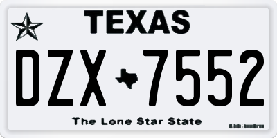 TX license plate DZX7552