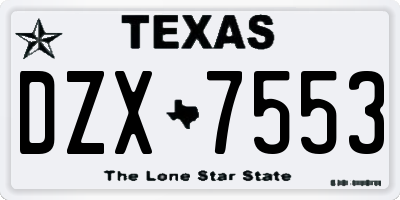 TX license plate DZX7553