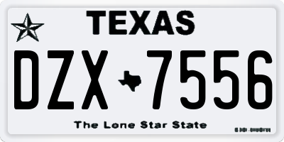 TX license plate DZX7556
