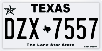 TX license plate DZX7557