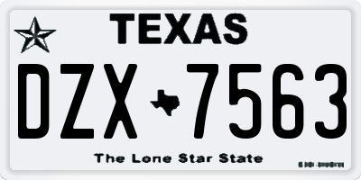 TX license plate DZX7563