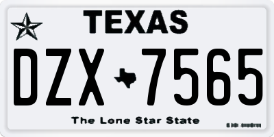 TX license plate DZX7565