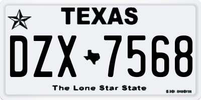 TX license plate DZX7568